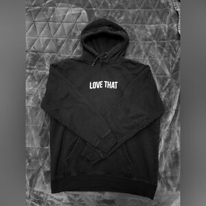Black Hoodie with 'Love That' Print